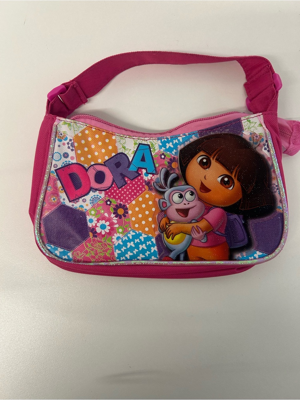 Vintage Dora Kids Pink Crossbody Shoulder Bag with Character Art